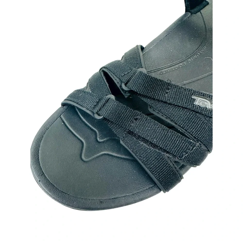 Teva Tirra All Black Strappy Slingback Hiking Sandals Women's Size 9 FD1322E
